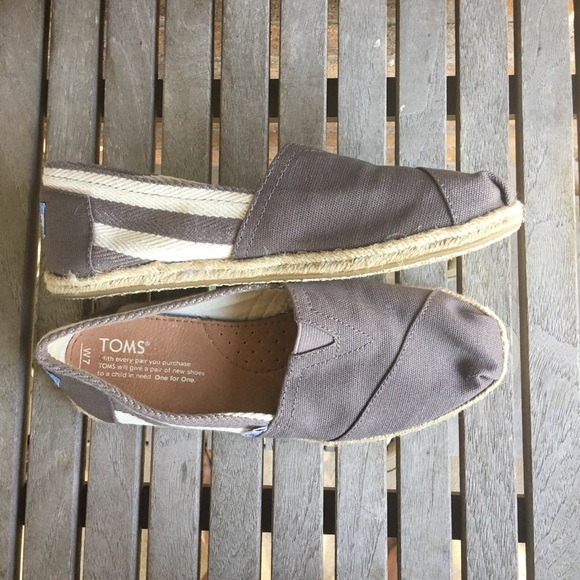 Toms Shoes - Toms Taupe Striped Espadrille Flats